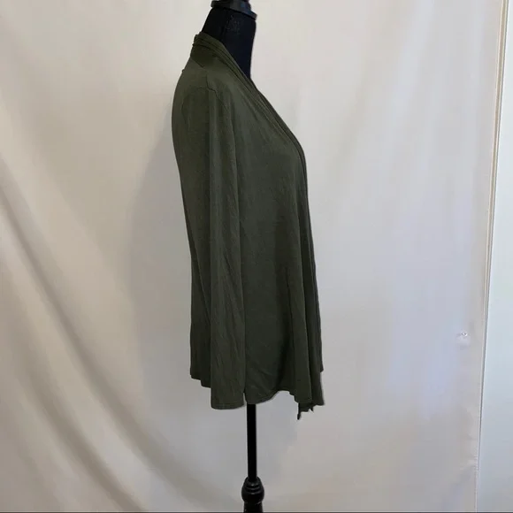 Olive Green Waterfall Cardigan. Size: XL - Picture 5 of 6
